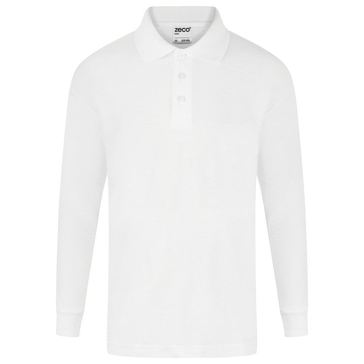 White - Long Sleeve Polo Shirt