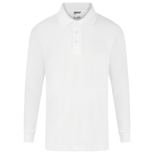 White - Long Sleeve Polo Shirt