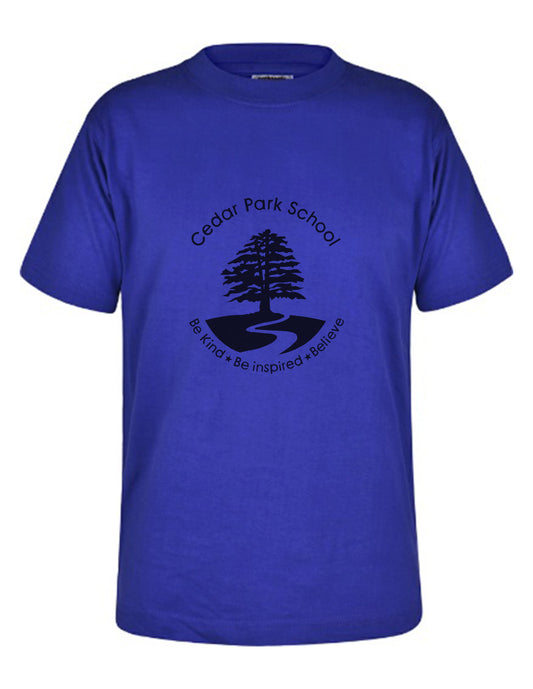 Cedar Park School - PE T-Shirt Unisex Cotton Royal Blue - School Uniform Shop