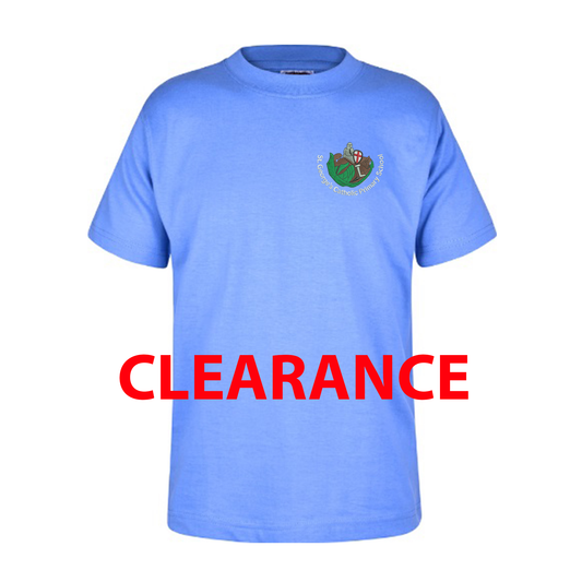 St George's Catholic Primary Voluntary Academy - Unisex Cotton T-shirt - Pale Blue