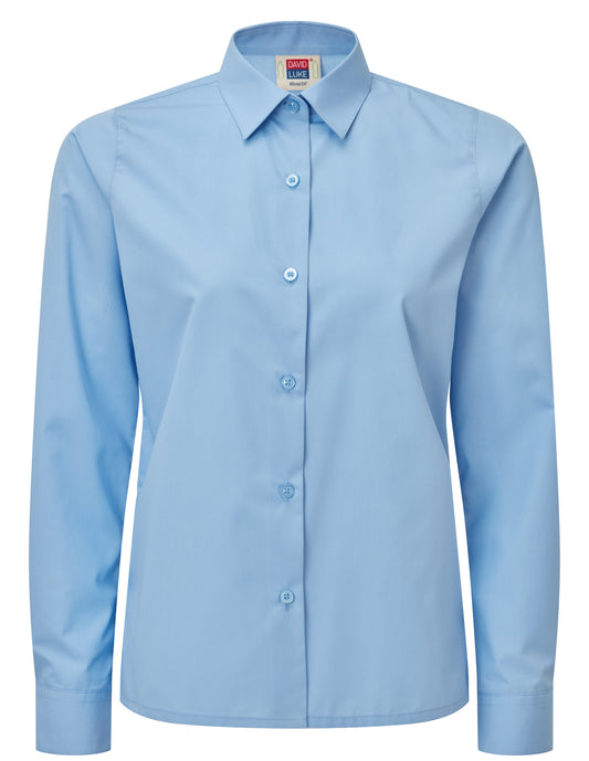 Blue - Girls' Long Sleeve Blouse (Twin Pack) - School Uniform Shop