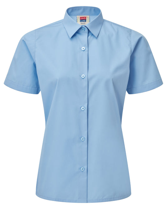 Blue - Girls' Short Sleeve Blouse (Twin Pack)