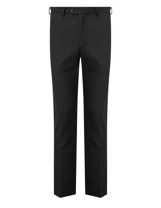 Black - Boys' Senior Slim Fit, Flat Front Trouser - School Uniform Shop