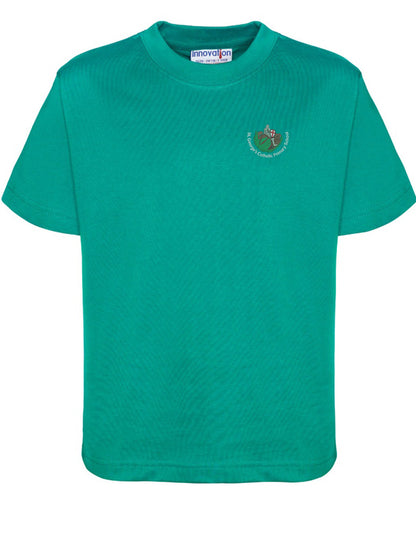 St George's Catholic Primary Voluntary Academy - Unisex Cotton T-Shirt - Jade - School Uniform Shop