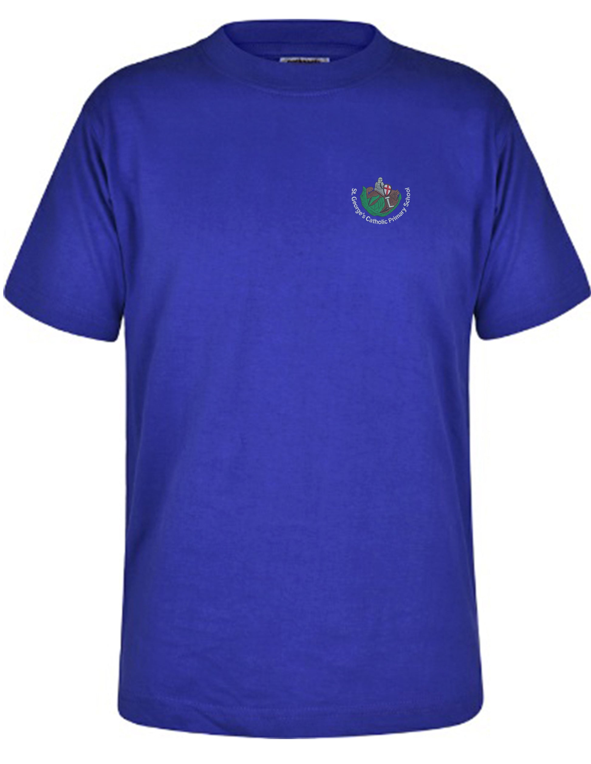 St George's Catholic Primary Voluntary Academy - Unisex Cotton T-shirt - Royal Blue - School Uniform Shop