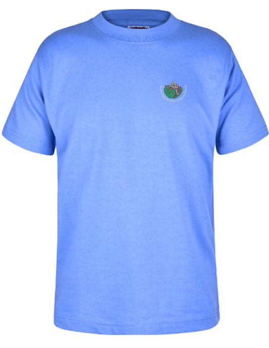 St George's Catholic Primary Voluntary Acadmey - Unisex Cotton T-shirt - Pale Blue