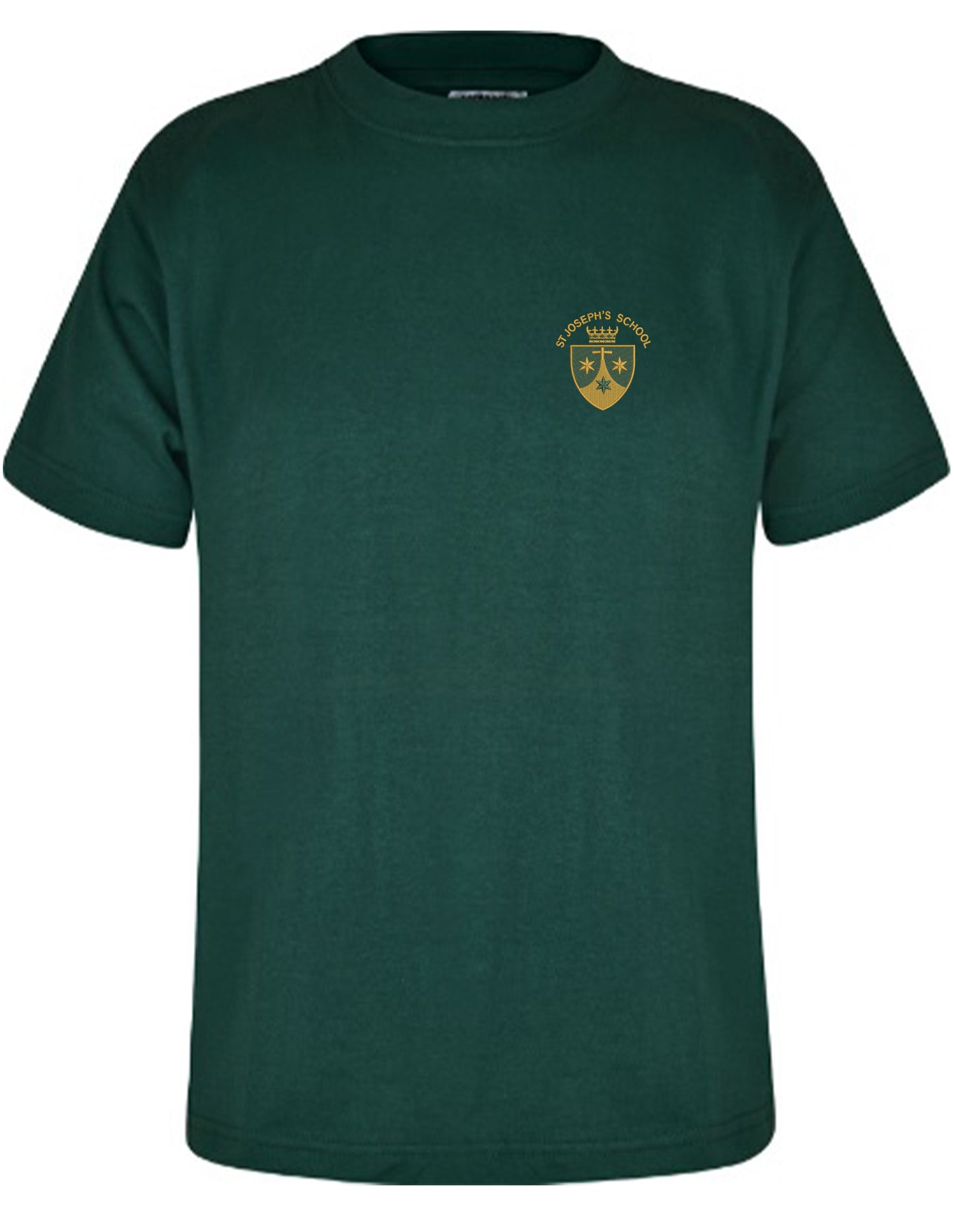 St Joseph's Catholic Primary School - Unisex Cotton T-Shirt - Bottle Green - School Uniform Shop